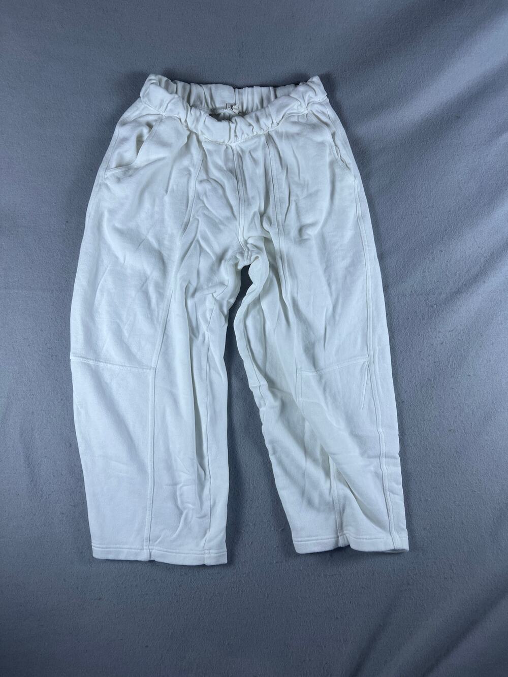 Aerie Sweatpants Womens M White Barrel Wide Leg Relaxed Lounge Athleisure Sports
